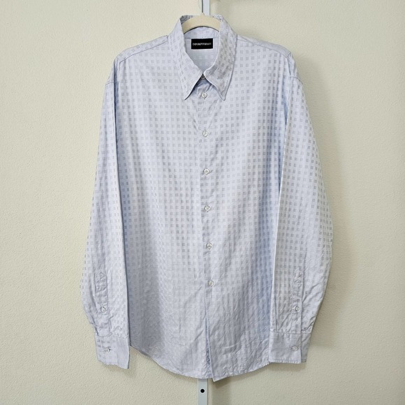Emporio Armani Other - EMPORIO ARMANI Men's Light Blue Cotton Long Sleeve Button Dress Shirt Sz L